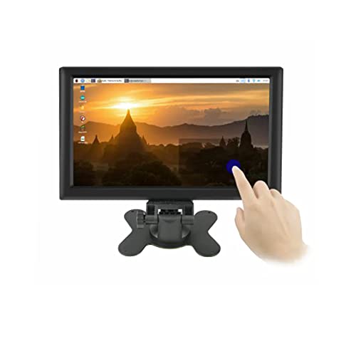 Treedix 10,1-Zoll-Bildschirm 1024 x 600, kleiner tragbarer HDMI-Monitor mit Ständer, IPS-Bildschirmanzeige 1024 x 600 Pixel, USB kapazitiv, kompatibel mit Raspberry Pi 4B