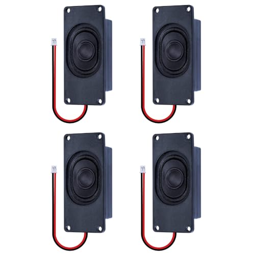 4 Stück 3 W 8 Ohm Doppelhohlraum-Minilautsprecher Tragbarer Werbemaschinenlautsprecher mit JST-PH2.0mm-2-Pin-Schnittstelle für Kompatibel mit Raspberry Pi und Arduino, EVD, Robotik