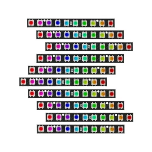 Treedix 10x10 WS2812B 5050 RGB-LED-Lichtleistenmatrix, individuell adressierbar, 10 Bit RGB-LEDs mit integriertem Treiberboard, DC 5V, kompatibel mit Arduino und Raspberry Pi