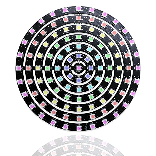 Treedix WS2812B 5050 RGB-LED-Ringlicht, 109 LEDs, 7 Ringe, Matrix, einzeln adressierbar, Full Dream Color, DC 5 V, für Arduino und Raspberry Pi