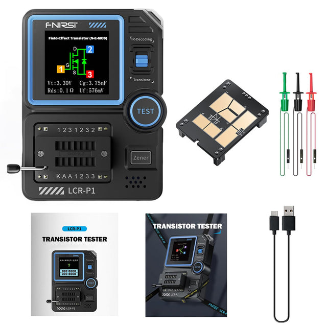Treedix LCR-P1 Transistor Tester, Automatic Identification Component LCR ESR Meter Transistor Meter, Transistor Capacitor Tester Decoding Transistor Diode Resistor Inductor Support NRC Infrared Signal