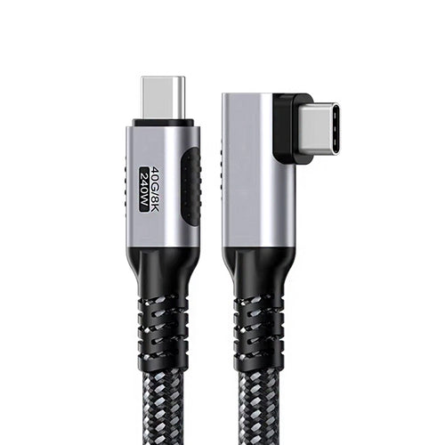 Treedix USB C Cable 1.2m, 40Gbps 8K@60Hz 240W USB4 Charging Cable, PD3.1 Fast Charge 48V/5A, High Density Braided USB C to USB C Cord Compatible with MacBook, Laptop, Tablet, Phone, Gaming Console(L-shaped)
