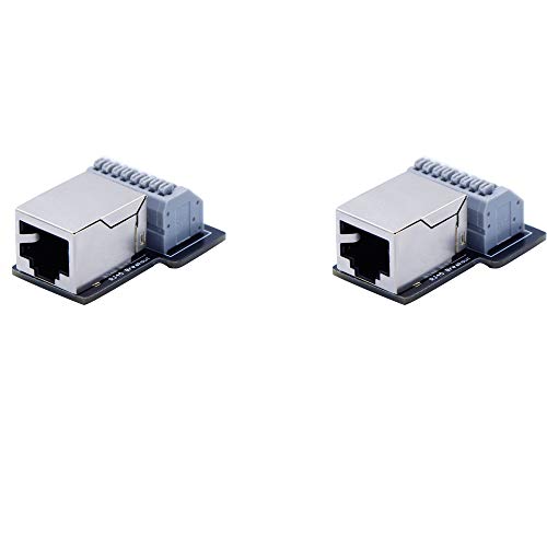Treedix Kit de 2 Unidades de Conector RJ45 de 8 Pines y Módulo de Placa de Derivación, Reemplazo para Ethernet RS-422 RS-232 (Sin Montar)