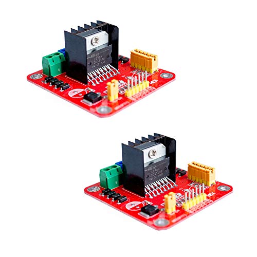Treedix 2 Stück L298N Motorantriebsplatine Dual-H-Brücken-Motorantriebsmodul Kompatibel mit Arduino-Board DC-Schrittmotor Roboter Smart Car