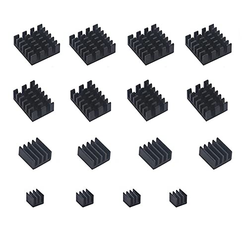 Treedix Kit de refroidissement avec 16pcs de dissipateurs thermiques en aluminium compatible avec Raspberry Pi 4
