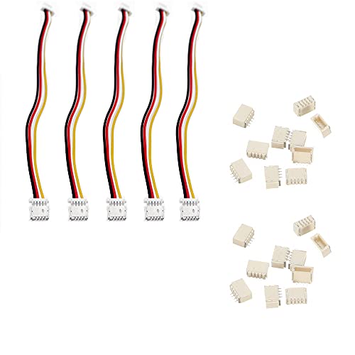 Treedix 20 juegos de conectores hembra Mini 4Pin de 1,0 mm, cable conector JST de 10 cm con cable para tiras LED, compatible con JST SH