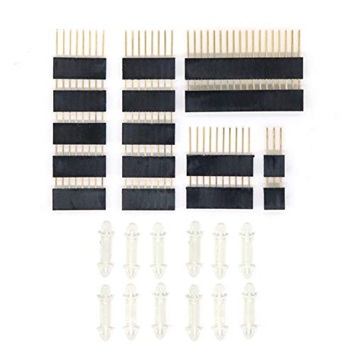 Treedix 2 Sets mit stapelbaren Header-Pins, Kit, stapelbare Buchsenleisten, kompatibel mit Arduino Mega 2560 (insgesamt 28 Stück)
