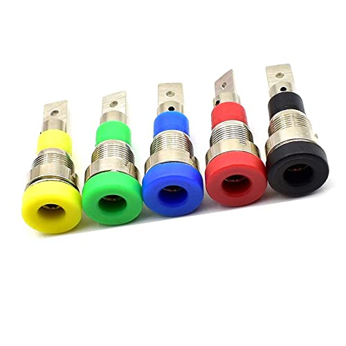 Treedix 10 Stück 4-mm-Bananenbuchsen-Adapter für die Schalttafelmontage, Binding Post für 4-mm-Bananenstecker (5 Farben)