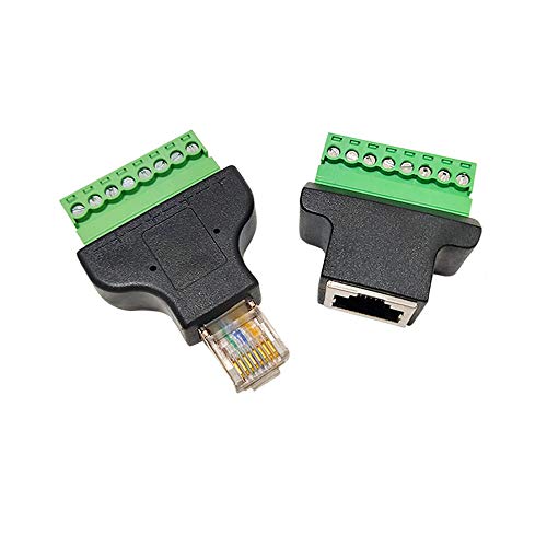 Treedix RJ45 ネジ端子アダプタコネクタ 8P8C オス - 8ピン メス ボルト ネジ型端子 イーサネット ネット ネットワーク プラグ AV CCTV UTP DVR と互換性あり