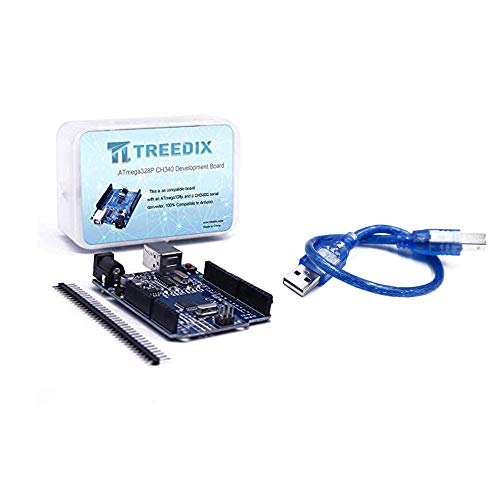 Treedix ATmega328P CH340 開発ボード、Arduino UNO R3 ボードキット対応、スターター用ケーブル付き