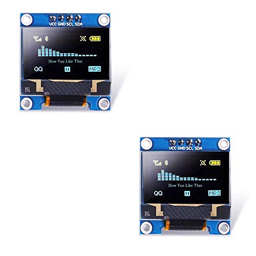 Treedix 0,96 Zoll SPI Serial LED 128X64 OLED-Displaymodule Gelb und Blau OLED SSD1306 Kompatibel mit Arduino