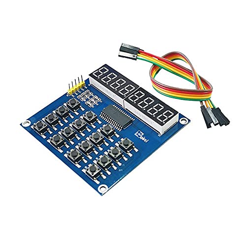 Treedix TM1638 Module de tube numérique LED à 8 bits pour écrans optoélectroniques, avec balayage de clavier et affichage de segments LED à anode commune