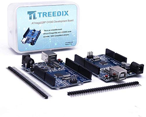 Treedix 2pz Scheda di Sviluppo ATmega328P CH340 Compatibile con Arduino UNO R3 Kit Scheda per Principianti