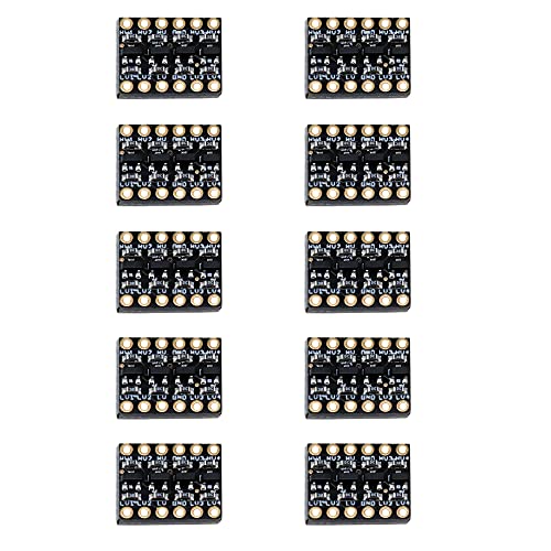 Treedix 10 STÜCKE Logikpegelwandlermodul 4-Kanal IIC I2C 3,3 V bis 5 V bidirektionales Shifter-Modul für SPI-Bussignale seriell kompatibel mit Arduino