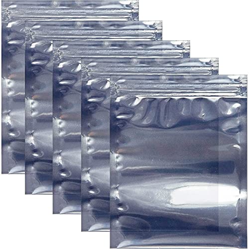 Treedix 50 unidades de bolsas blindadas antiestáticas reutilizables, bolsas antiestáticas de apertura plana para dispositivos electrónicos, placa base, disco duro, tira de luces LED y bolsa electrostática para placa PCB (15x20cm/6x8 pulgadas)