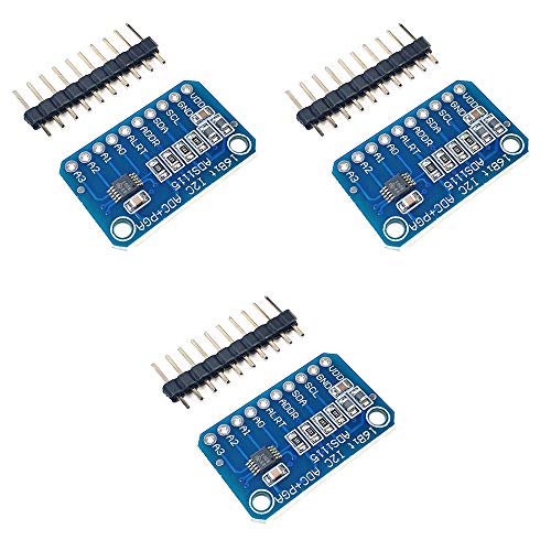 Treedix 3 pz. ADS1115 4 canali, convertitore analogico-digitale di precisione a 16 bit con amplificatore a guadagno programmabile, modulo scheda di sviluppo ADC ad alta precisione, compatibile con Arduino e Raspberry Pi