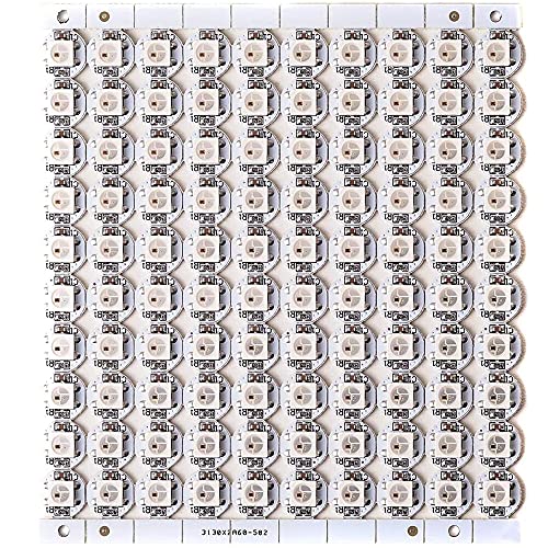 Treedix 100 Stücke WS2812B Adressierbare 5050 SMD Smarte RGB LED Pixel Licht auf weißer Kühlkörper Platine 5V DC (RGB weiße Platine)