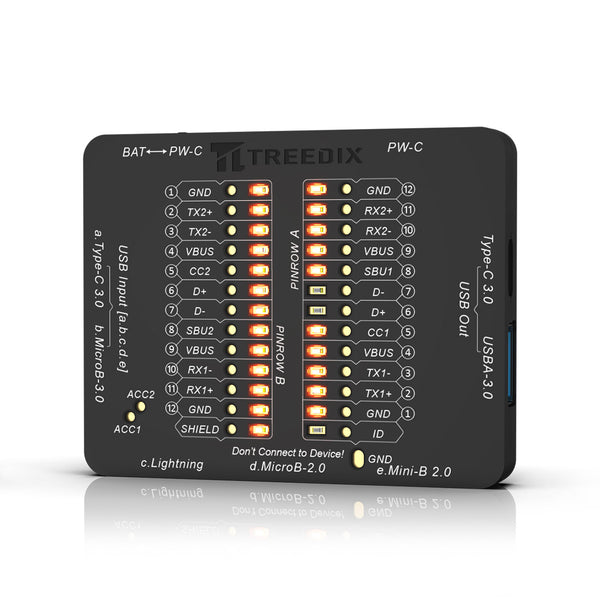 Treedix USB Cable Tester USB Cable Checker Data Wire Fast Detection for Short Circuit & Open Circuit Compatible with Type-C, Micro B, Type A, Type B