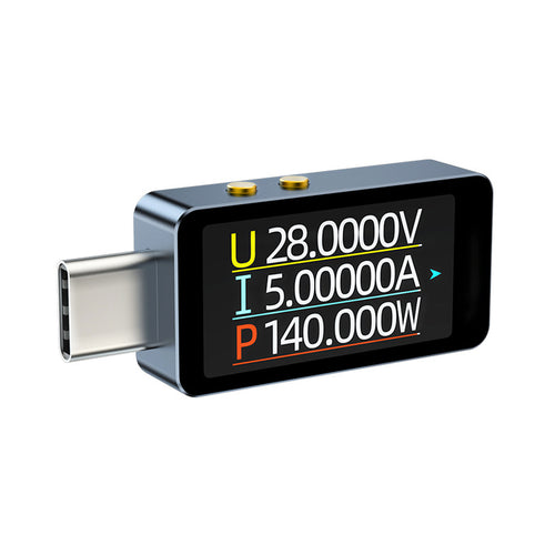 Treedix USB Voltage and Current Meter Tester, PD3.1 DC 4-28V Power-off Protection High-speed Sampling Current Voltage Meter Multi-Function Tester, Color Screen LCD USB Charger Tester