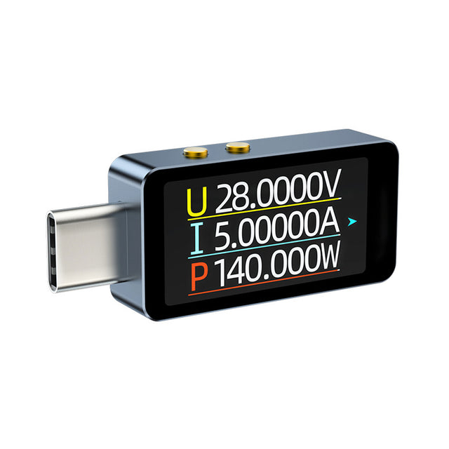 Treedix USB Voltage and Current Meter Tester, PD3.1 DC 4-28V Power-off Protection High-speed Sampling Current Voltage Meter Multi-Function Tester, Color Screen LCD USB Charger Tester