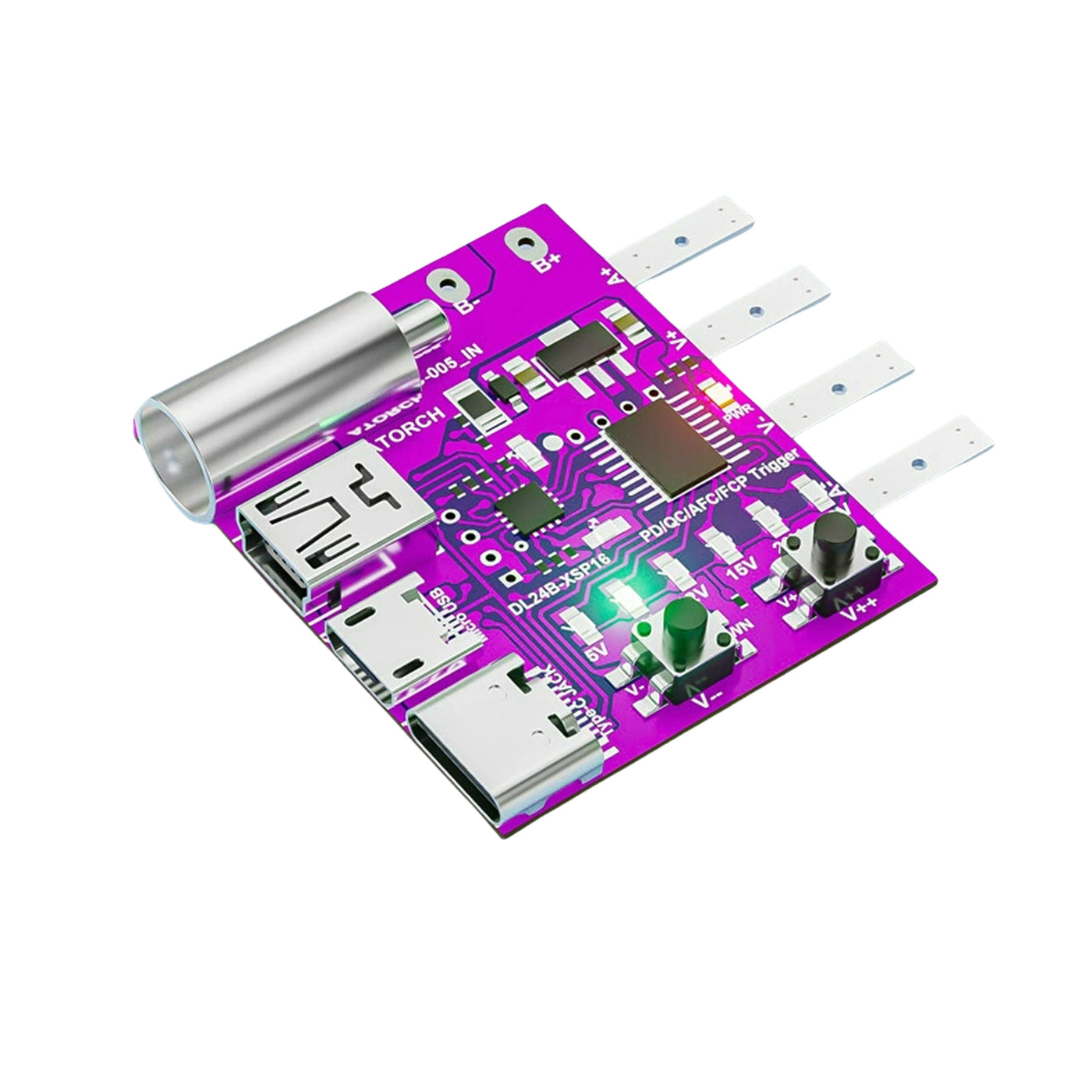 Treedix Spannung Strom Tester Multimeter PD3.0/3.1 Trigger, 4-Draht Ausgang Schnellladeprotokoll Hochspannungs-Triggerplatine, PD/QC/AFC/FCP Multiprotokoll Spannungsmesser Unterstützung 5V/9V/12V/15V/20V/28V