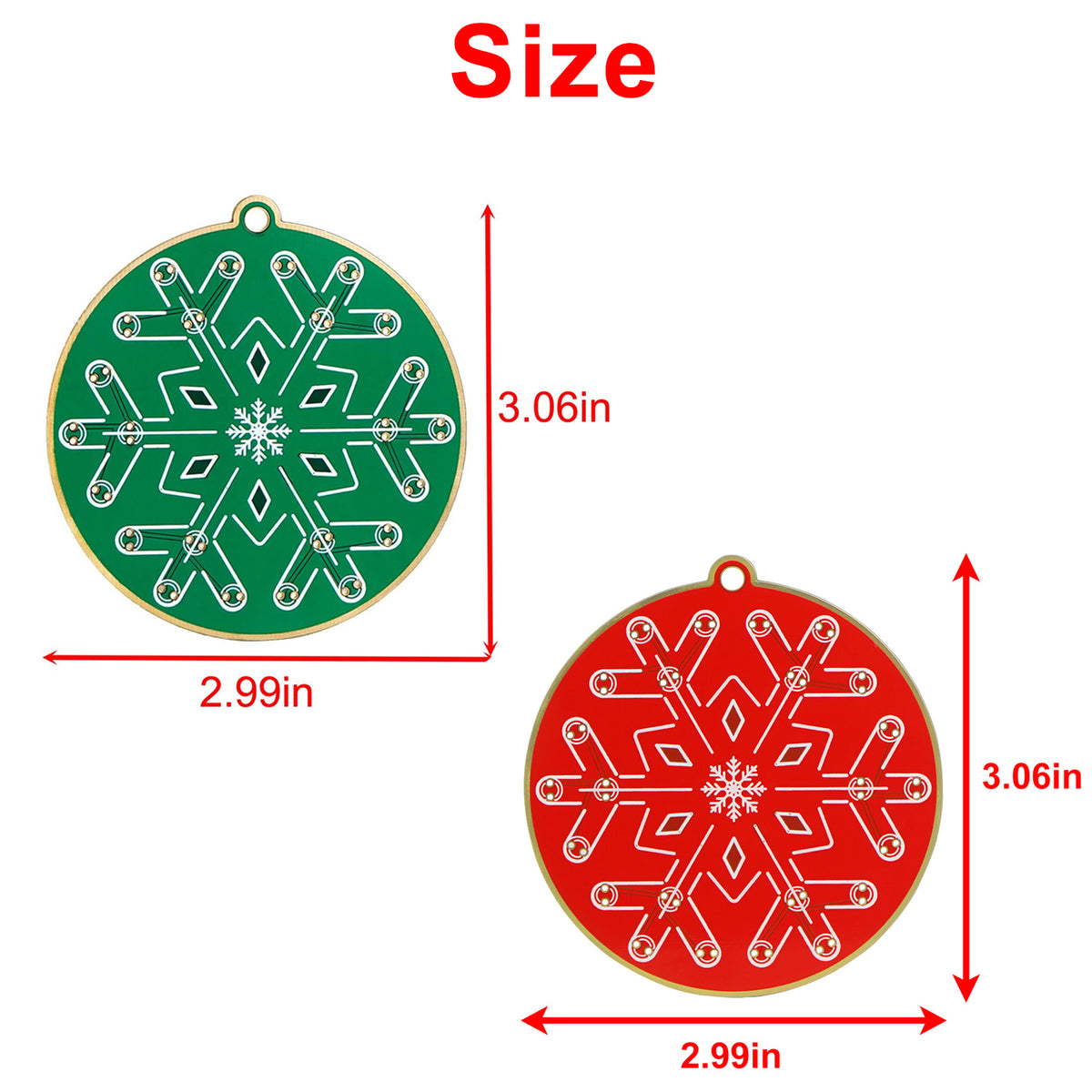 Treedix Kit per imparare a saldare, 2 pezzi, Natale: Kit saldatura per principianti, albero di Natale LED lampeggiante fai-da-te e decorazione a fiocco di neve, divertente progetto elettronico per la scuola e l'apprendimento a casa