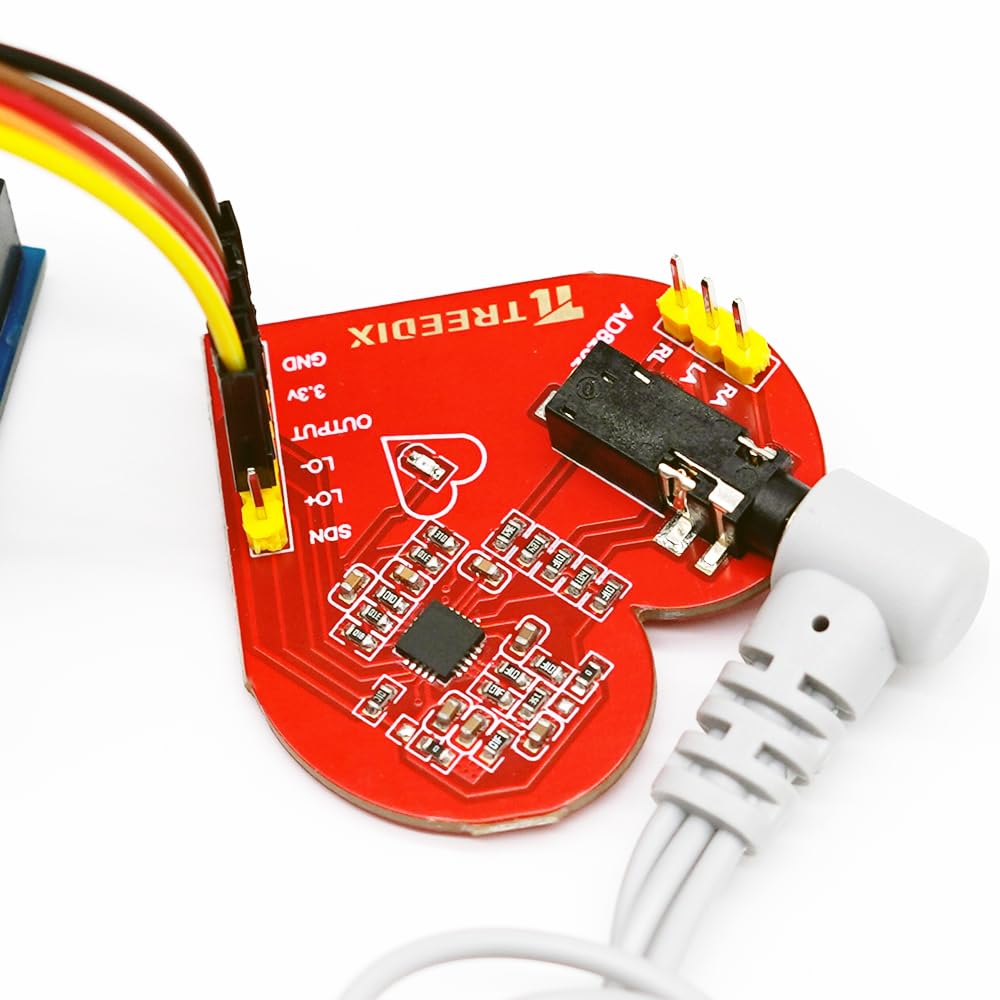 Treedix Heart Rate Monitor Sensor Heart Rate Pulse Measurement Module Compatible with Arduino UNO R3 Board