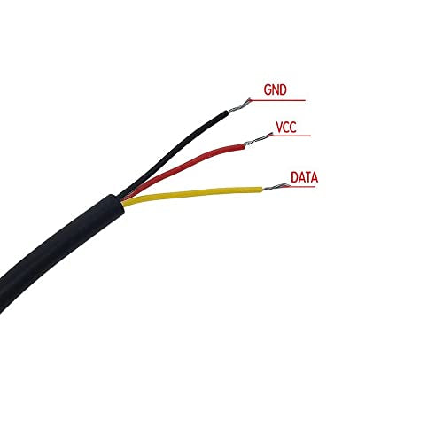 5pcs 5m DS18B20 Digital Thermistor Probe Temperature Sensor Waterproof Temperature Probe Stainless Steel Resistance Thermal Cable -55°C to +125°C Compatible with Arduino and Raspberry pi