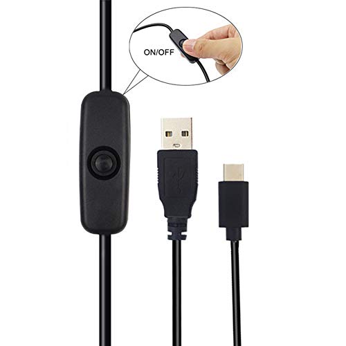 Treedix 5V 3A AC アダプター 充電器 電源 分離型ケーブル オン/オフ スイッチ USB Type-C インターフェース Raspberry Pi 4B 対応 (ブラック)