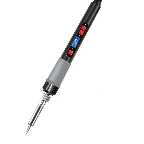 Lötkolben-Set, LCD-Digitalanzeige, 60 W, 180 bis 500 °C, einstellbare Temperatur, Lötkolben °F/°C – Temperaturregelung, Lötwerkzeug zum Löten, DIY