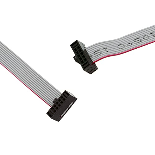 Treedix 2PCS IDC リボン コネクタ フラット リボン ケーブル JTAG ケーブル 2.54/1.27mm ピッチ 2 列 10 ピン コネクタ メス - メス ワイヤ SWD ケーブル長さ 150mm/5.9 インチ JTAG/ISP 接続用