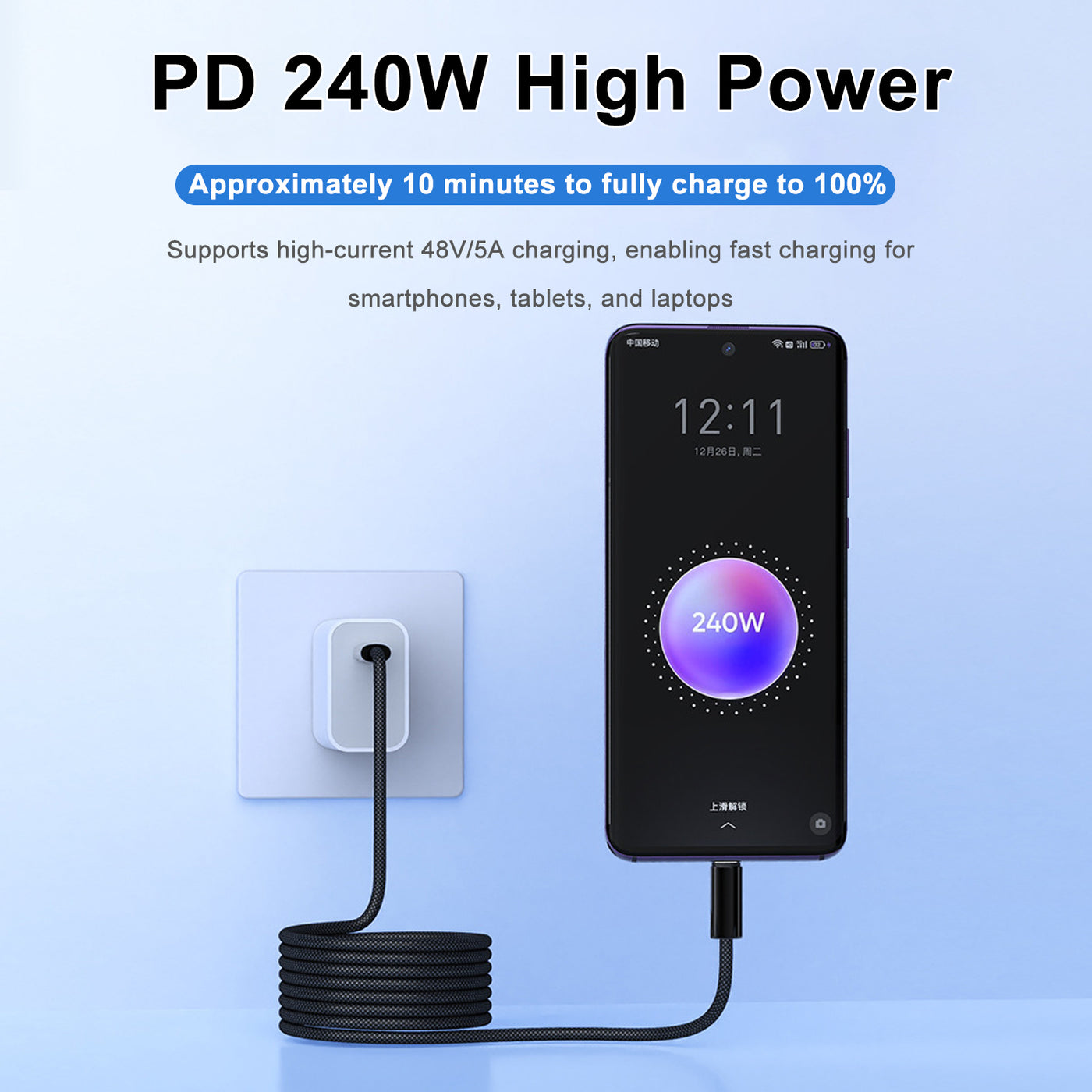 Treedix USB C to USB C Cable, Type C 240W Fast Charging Cable, 4.9ft 48V/5A Portable Magnetic Charging Cable Compatible with for iPhone 15/16 Pro Max Plus, iPad Pro, Samsung Galaxy,MacBook, iPad