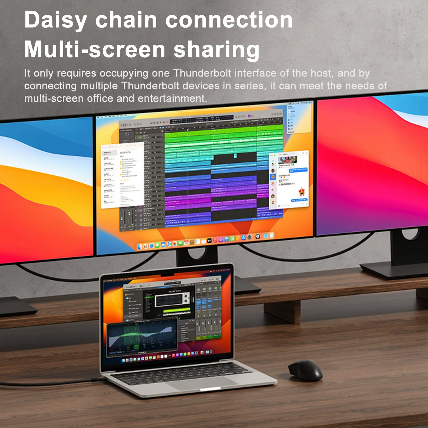 Thunderbolt 5 Kabel, 120 Gbit/s (Unidirektional 120 Gbit/s / Bidirektional 80 Gbit/s), 16K@60Hz, PD240W Schnellladung (48V/5A), Daisy Chain Multi-Display, Kompatibel mit Thunderbolt 4/3 & USB-C (1m)