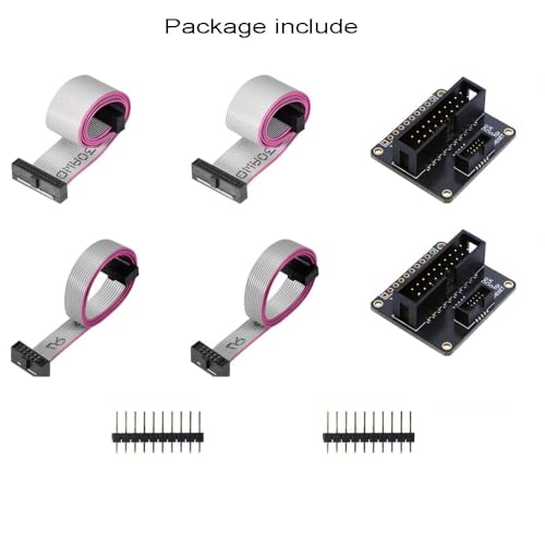 Treedix JTAG (2x10 2.54mm) to SWD (2x5 1.27mm) Adapter Board Breakout Board Jtag Debug Board with IDC Ribbon Connector Flat Ribbon Cable Female to Female Length 200mm/7.87in