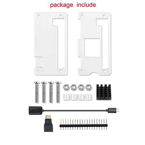 Treedix Caja de acrílico con cable de pin header de disipador de calor y adaptador HDMI compatible con Raspberry Pi Zero 2w
