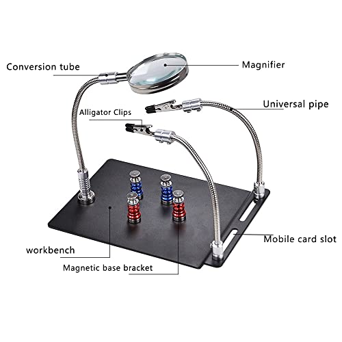 Treedix Magnetic Helping Hands Soldering 4 PCB Circuit Board Holder and Flexible Helping Arms for Electronic Repair Hobby Craft Cell Phone Motherboard Clamp Fixture Repair Tool