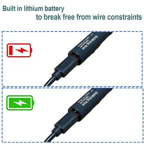Treedix 8W Cordless Soldering Iron Pen USB Rechargeble Soldering Tool Household Hand-held Soldering Pen Fast Ceramic Heating Adjustable Temperature Soldering Tool Soldering Pen for Electronics,DIY