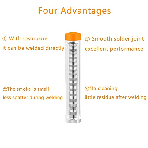Treedix 4 Pack Rosin Core Solder Pocket Tube Solder Wire Tin Lead 0.8mm Net weight 0.43oz for Electronics, Circuit Boards