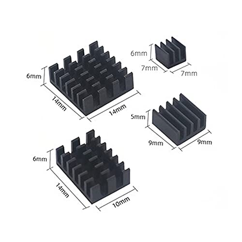 Kit di dissipatori di calore in alluminio Treedix da 16 pezzi, compatibile con Raspberry Pi 4