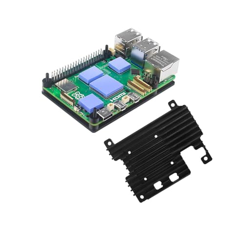 Treedix Carcasa de Aleación de Aluminio Compatible con Raspberry Pi 5 4GB/8GB + Ventilador Ajustable