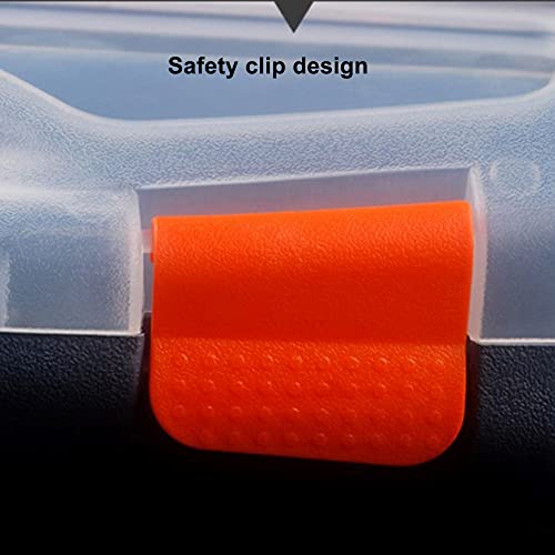 Treedix Double Sided Storage Organizer Carrying Case with 30 Compartments, Removable Plastic Partition, Hardware Box Storage, Excellent for Screws, Nuts, Small Parts，12.4 * 9.84 * 2.95in