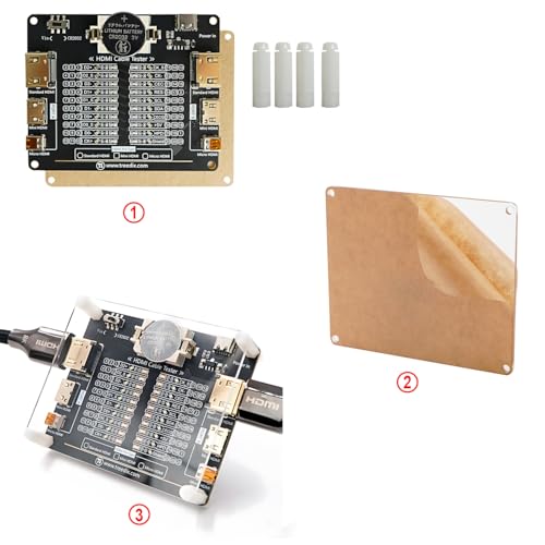 Kabeltesterplatine für HDMI-Kabeltester, Prüfer, 20 LED-Statusanzeige zum Prüfen auf Störungen, Kurzschlüsse, Unterbrechungen und Querverbindungen für Typ HDMI A, Typ HDMI C und Typ HDMI D