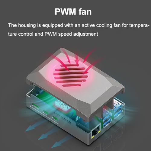 Funda protectora Treedix ABS para el ventilador de refrigeración con control de velocidad PWM de Raspberry Pi 5, compatible con Raspberry Pi