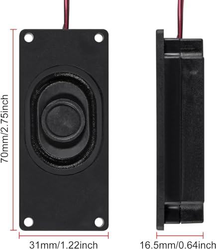 4pcs 3W 8 Ohm Double Cavity Mini Speaker Portable Advertising Machine Speaker with JST-PH2.0mm-2 pin Interfacefor Compatible with Raspberry Pi and Arduino、EVD、Robotics