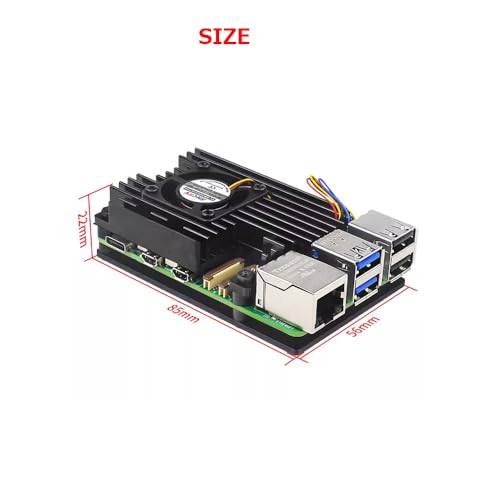 Treedix Carcasa de Aleación de Aluminio Compatible con Raspberry Pi 5 4GB/8GB + Ventilador Ajustable