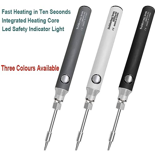 Treedix 8W Cordless Soldering Iron Pen USB Rechargeble Soldering Tool Household Hand-held Soldering Pen Fast Ceramic Heating Adjustable Temperature Soldering Tool Soldering Pen for Electronics,DIY
