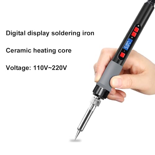 Soldering Iron Kit LCD Digital Display 60W 180 to 500°C Adjustable Temperature Solder Iron°F /°C- Temperature Control Soldering Tool for Soldering DIY