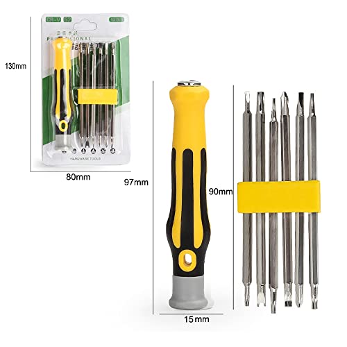 Treedix 6-in-1 Multifunctional Screwdriver Set Portable multi-purpose screwdriver Strong Magnetic Precision Multi-Head Screwdriver, Manual Repair Tool