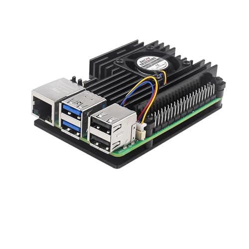 Treedix Carcasa de Aleación de Aluminio Compatible con Raspberry Pi 5 4GB/8GB + Ventilador Ajustable