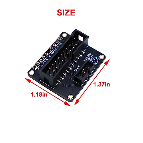 Treedix 2 piezas Placa Adaptadora de Cable JTAG (2x10 2.54mm) a SWD (2x5 1.27mm), Placa de Desconexión y Depuración JTAG